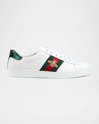 Gucci - Ace Embroidered Leather Sneaker - Lyst