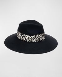 Eugenia Kim - Emmanuelle Wool Fedora Hat W/ Metallic Leopard-Print Band - Lyst