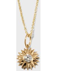 Sydney Evan - 14K & Diamond Sunburst Charm Necklace - Lyst