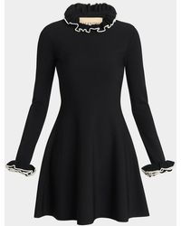 Valentino Garavani - Ruffle-Trim Knit Mini Sweater Dress - Lyst