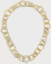 Buccellati - 18k Yellow Gold Hawaii Short Necklace With White Gold Diamond Hearts - Lyst