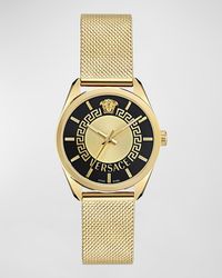 Versace - 36Mm V-Circle Watch With Bracelet Strap - Lyst