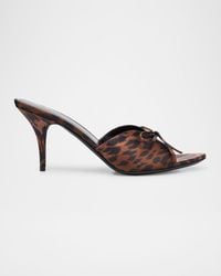 Balenciaga - Knife Leopard Bow Stiletto Sandals - Lyst