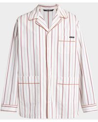 Dolce & Gabbana - Apos;S Cotton And Silk Stripe Button-Down Shirt With Piping - Lyst