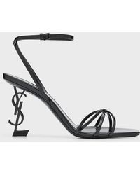 Saint Laurent - Opyum Patent Ysl Ankle-Strap Sandals - Lyst