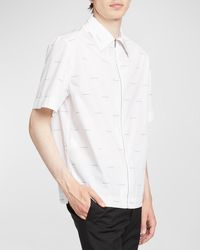 Givenchy - Jacquard Logo Full-Zip Dress Shirt - Lyst