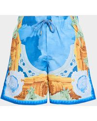 Versace - Apos;S Affresco-Print Swim Trunks - Lyst