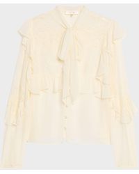 LoveShackFancy - Farah Chiffon Lace Blouse - Lyst