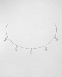 Messika - Move Uno 18k White Gold Tassel Pave Choker Necklace - Lyst