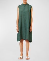Eskandar - A-Line Collarless Sleeveless Shirt Dress - Lyst