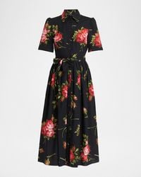 Dolce & Gabbana - Dress With Floral Motif - Lyst