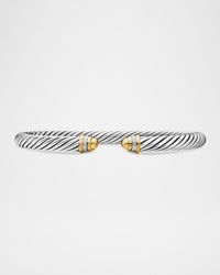 David Yurman - Cable Classics Bracelet With Gold Domes And Diamonds - Lyst