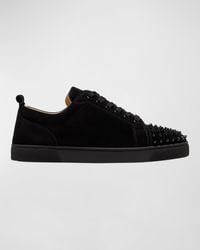 Christian Louboutin - Louis Junior Spikes Leather Low-Top Sneakers - Lyst