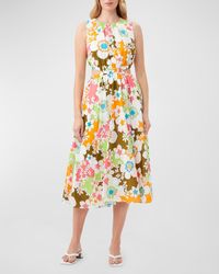 Trina Turk - Artimo Cutout Floral-Print Midi Dress - Lyst