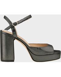 Stuart Weitzman - Dayna Ii Leather Noir Ankle-Strap Platform Sandals - Lyst
