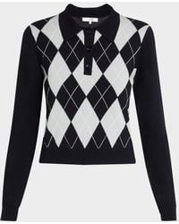 FRAME - The Argyle Polo Sweater - Lyst