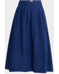 Sea - Camden Cotton Poplin Midi Skirt - Lyst