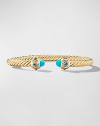 David Yurman - Renaissance Cable Bracelet With Gemstones In 18k Gold, 5mm, Size M - Lyst