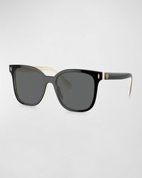 Tory Burch - Monogram Acetate & Plastic Square Sunglasses - Lyst