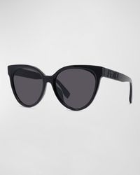 Fendi - Logo Round Acetate Sunglasses - Lyst