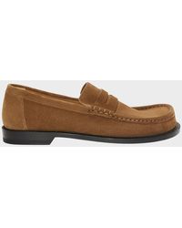 Loewe - Campo Suede Penny Loafers - Lyst