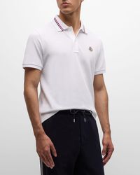 Moncler - Polo Shirt With Striped Collar - Lyst
