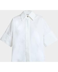 Givenchy - Short-Sleeve Cotton Poplin Button-Down Shirt - Lyst