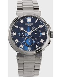 Breguet - Titanium Marine Chronograph Blue Dial Watch With Bracelet Strap - Lyst
