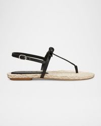 Stuart Weitzman - Felicity Leather Bow Espadrille Sandals - Lyst