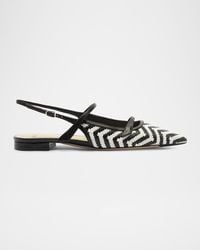 Alexandre Birman - Tita Zig-Zag Raffia Slingback Flats - Lyst