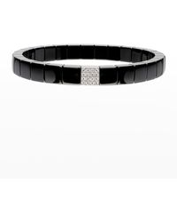 ’ROBERTO DEMEGLIO - And Ceramic Scacco Stretch Bracelet With One Diamond Section - Lyst