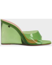 AMINA MUADDI - Lupita Glass-Wedge Slide Sandals - Lyst