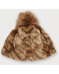 UGG - Faux Fur Beanie W/ Pom - Lyst
