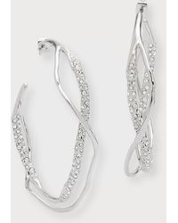 Alexis - Intertwined Two-tone Pave Hoop Earrings - Lyst