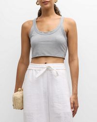 A.L.C. - Halsey Cropped Scoop-Neck Tank Top - Lyst