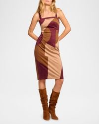 Ramy Brook - Odette Patchwork Faux Suede Dress - Lyst