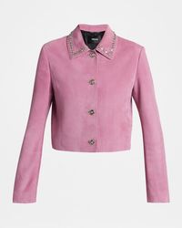 Versace - Studded Lamb Suede Jacket - Lyst