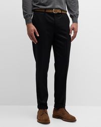 Brunello Cucinelli - Light Flannel Flat-Front Trousers - Lyst
