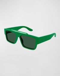 Gucci - GG1460Sm Acetate Rectangle Sunglasses - Lyst