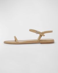 Aeyde - Nettie Nude Leather Ankle-Strap Sandals - Lyst