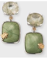 Stephen Dweck - Rutilated Quartz And Imperial Jasper Drop Earrings With Champagne Diamonds - Lyst