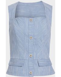 Ramy Brook - Suki Textured Button-Front Top - Lyst