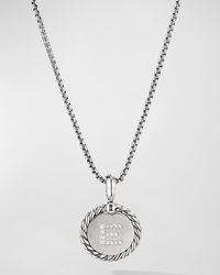 David Yurman - 18Mm Initial Cable Collectibles Charm Necklace With Diamonds - Lyst