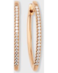 Lisa Nik - 18k Rose Gold Pear-shaped Diamond Hoop Earrings - Lyst