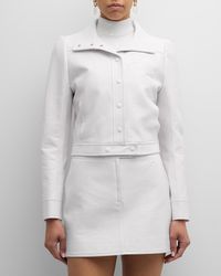 Courreges - Textured Vinyl Crop Jacket - Lyst