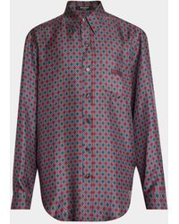 Balmain - Apos;S Geometric Tie-Print Silk Button-Down Shirt - Lyst