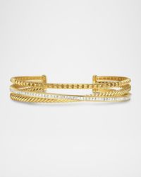 David Yurman - Crossover Trio 3 Row Bracelet With Diamonds - Lyst