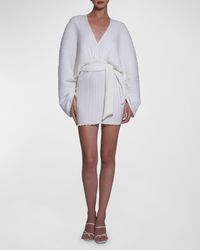 L'idée - Galerie Pleated Crepe V-Neck Mini Dress - Lyst