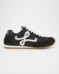 Loewe - Flow Runner Suede And Leather Sneakers - Lyst