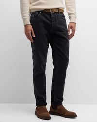 Brunello Cucinelli - Dark Traditional Fit Denim Jeans - Lyst